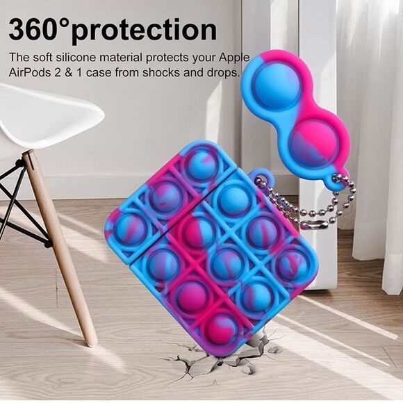 AirPods Case 2&1 withâKeychainâPopâFidgetâCase - Picture 4 of 5
